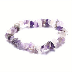 Irregular Crystal Gravel Beaded Bracelet with Elastic Rope for Girls