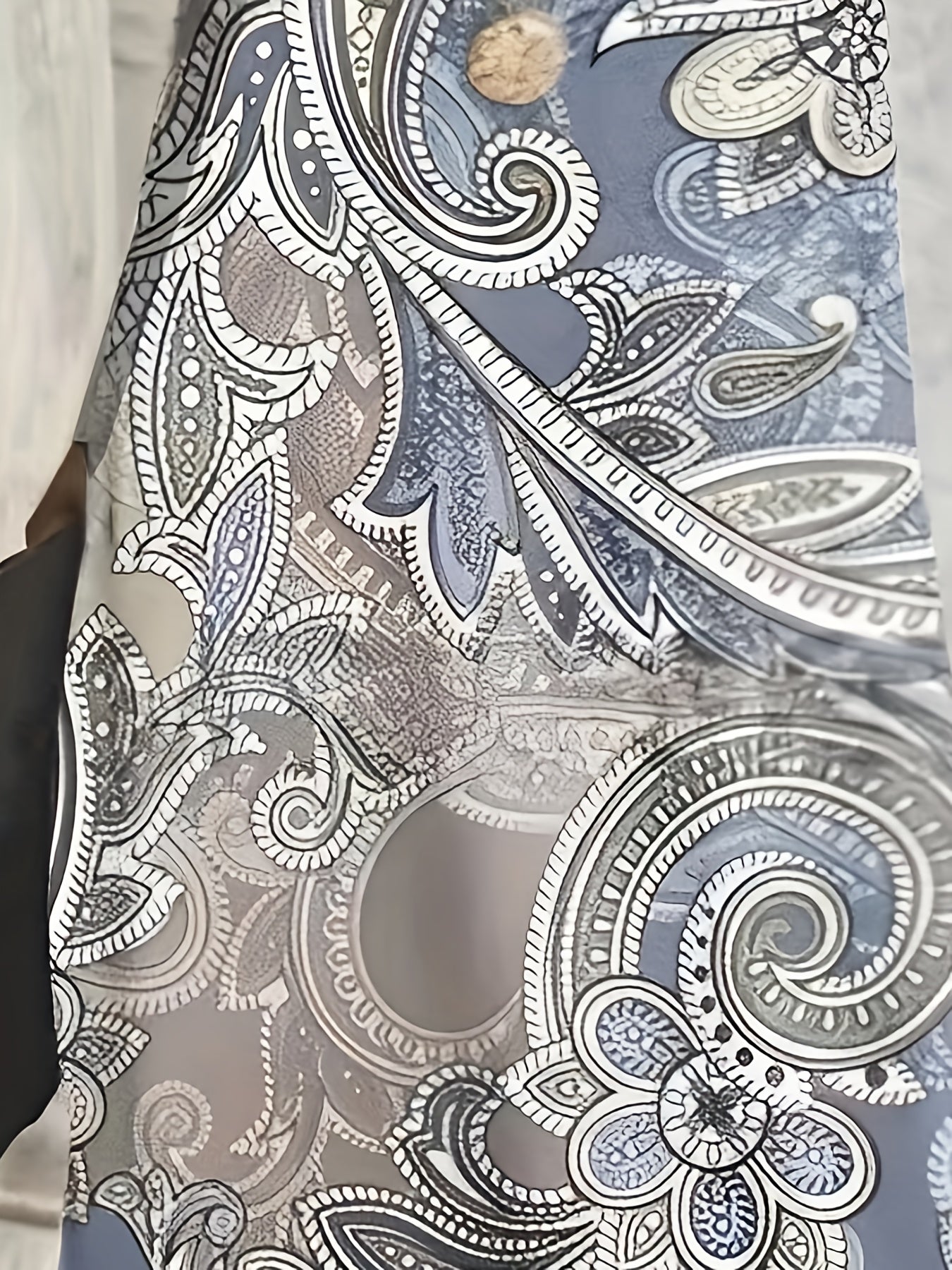 Boho Paisley Print Long Sleeve Maxi Dress