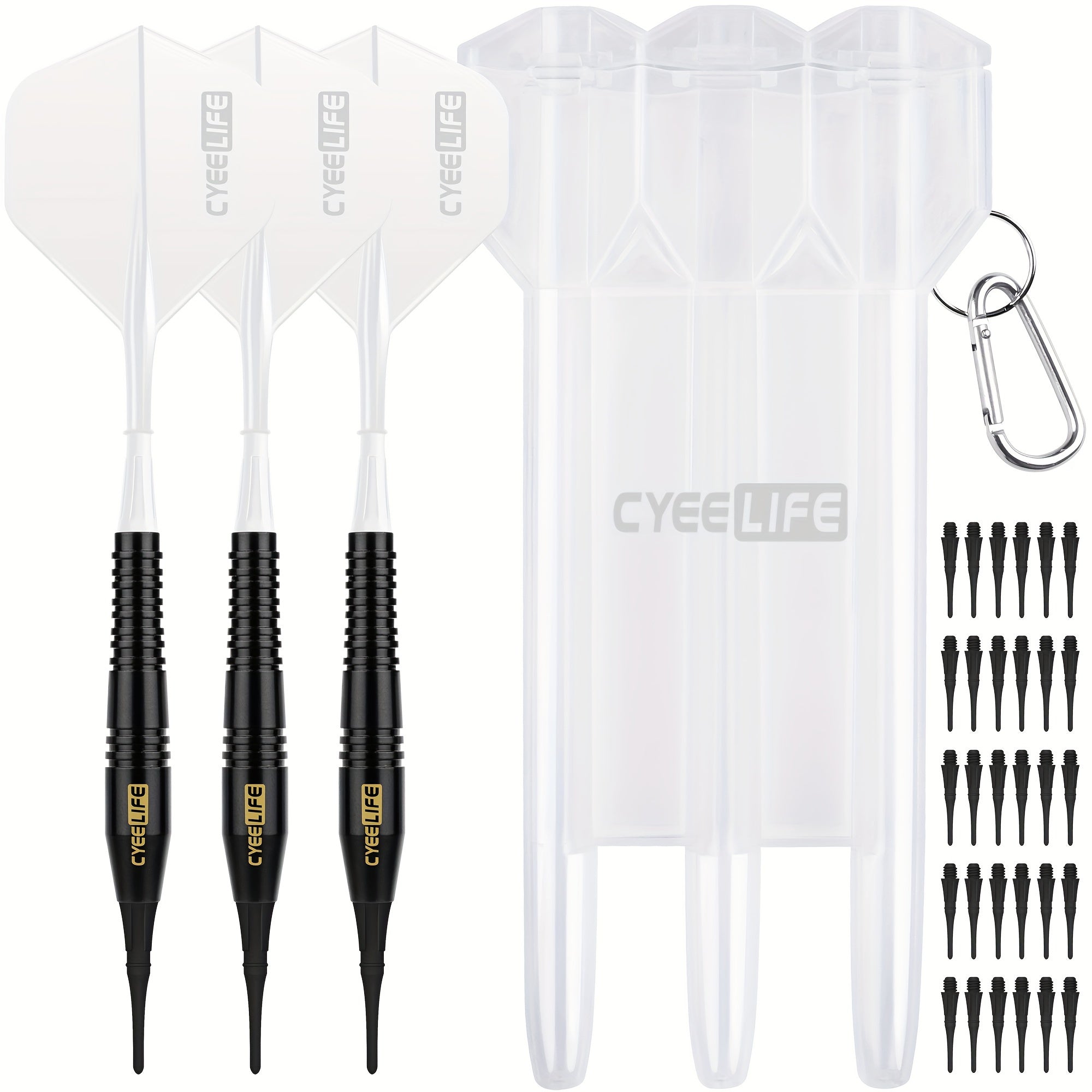 CyeeLife 18g Soft Tip Darts Set with Carry Case & 30 Extra Points