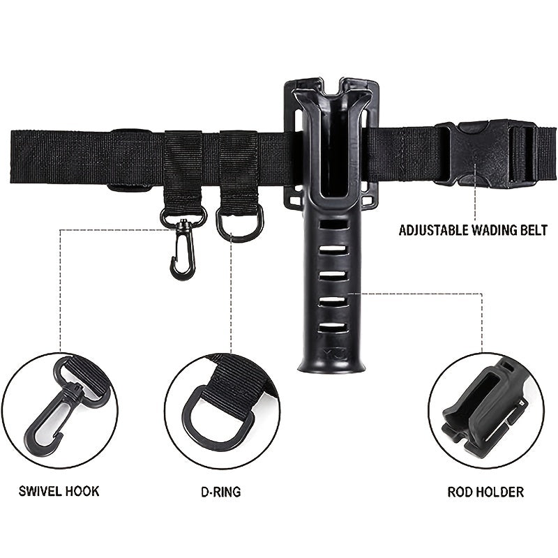Adjustable Fishing Waist Belt With Rod Holder for Fishmen Outdoors