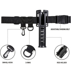 Adjustable Fishing Waist Belt With Rod Holder for Fishmen Outdoors