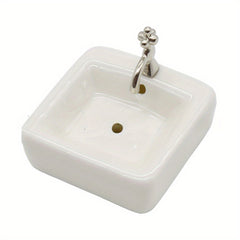 1:12 Scale Dollhouse Bathroom Sink with Golden Accents