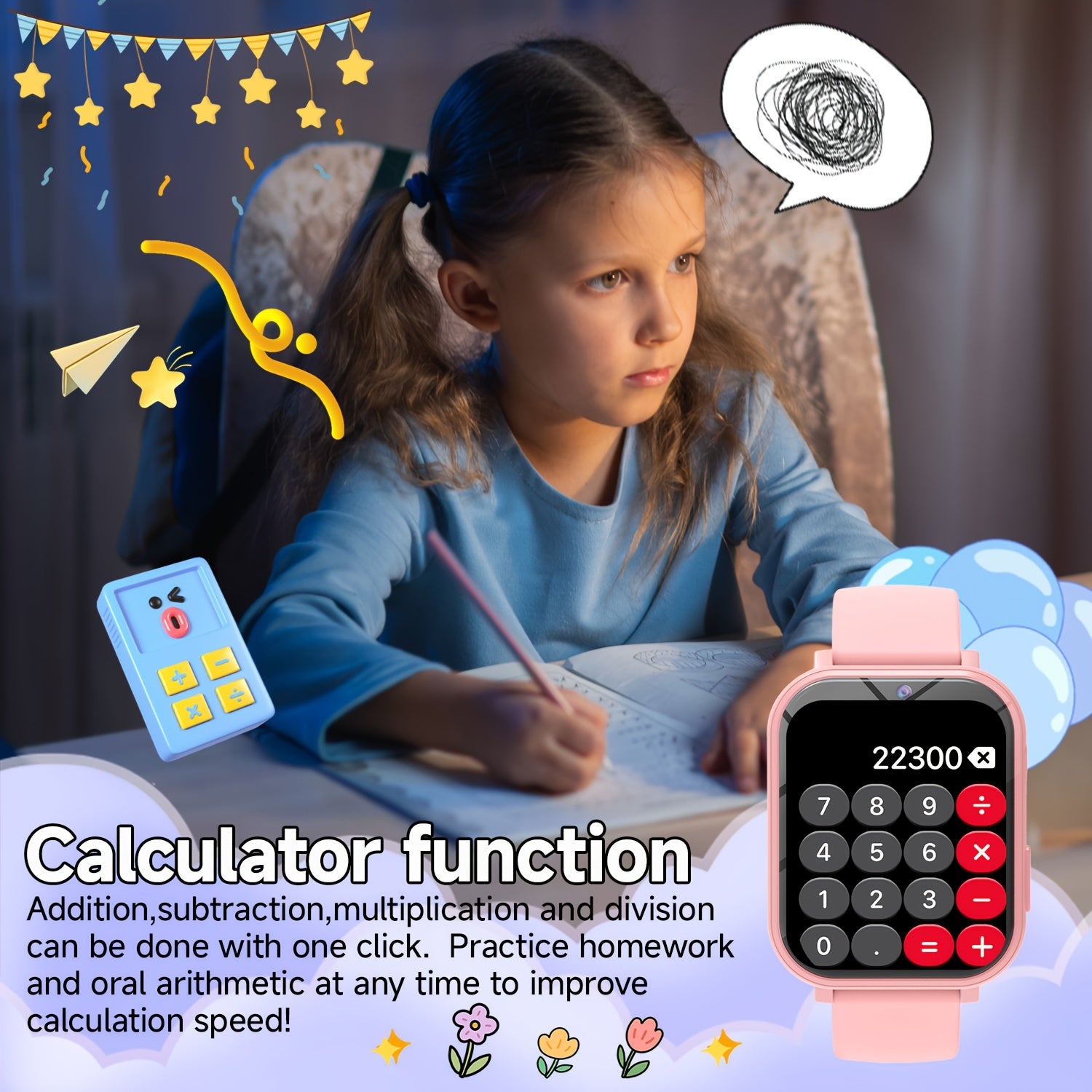 Smart Game Watch for Kids with 18 Educational Games HD Screen Camera LED Light