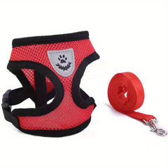 Adjustable Mesh Cat Harness Vest with Leash Set for Small to Medium Pets