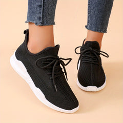 Women's Knitted Sports Shoes Lace Up Running Trainers Lightweight Sneakers
