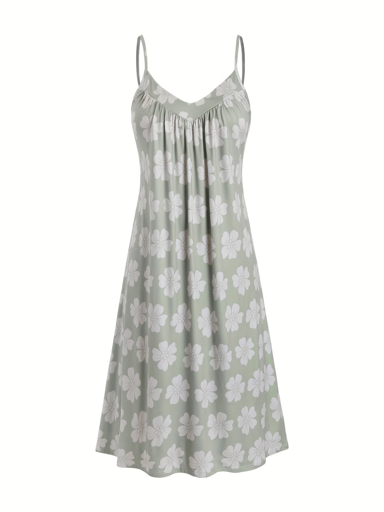 Ditsy Floral Print V Neck Cami Sleep Dress