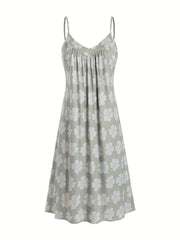 Ditsy Floral Print V Neck Cami Sleep Dress