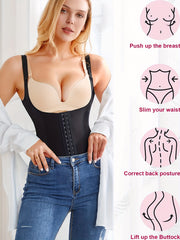 Front Buckle Shaping Bodysuit Tummy Control Butt Lifting Body Shaper
