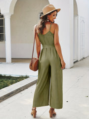 Wide Leg Cami Jumpsuit Sleeveless Casual Jumpsuit Spring & Summer