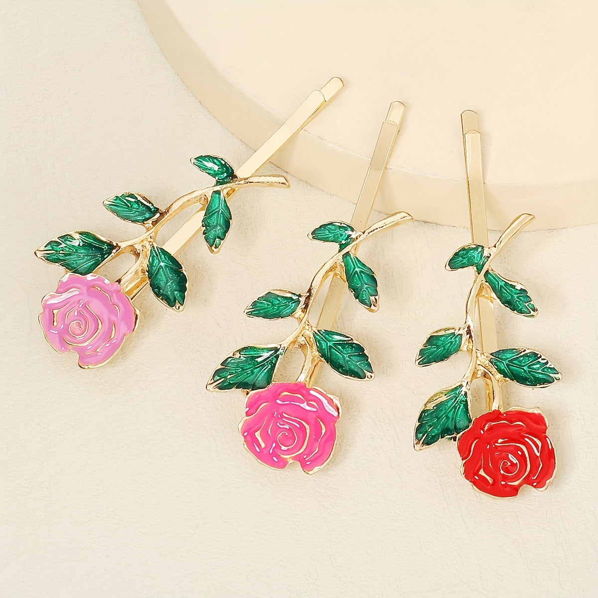 3pcs Minimalist Flower Bobby Pin Hair Clip Set