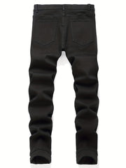 Slim Fit Skeleton Pattern Jeans Mens Casual Street Style