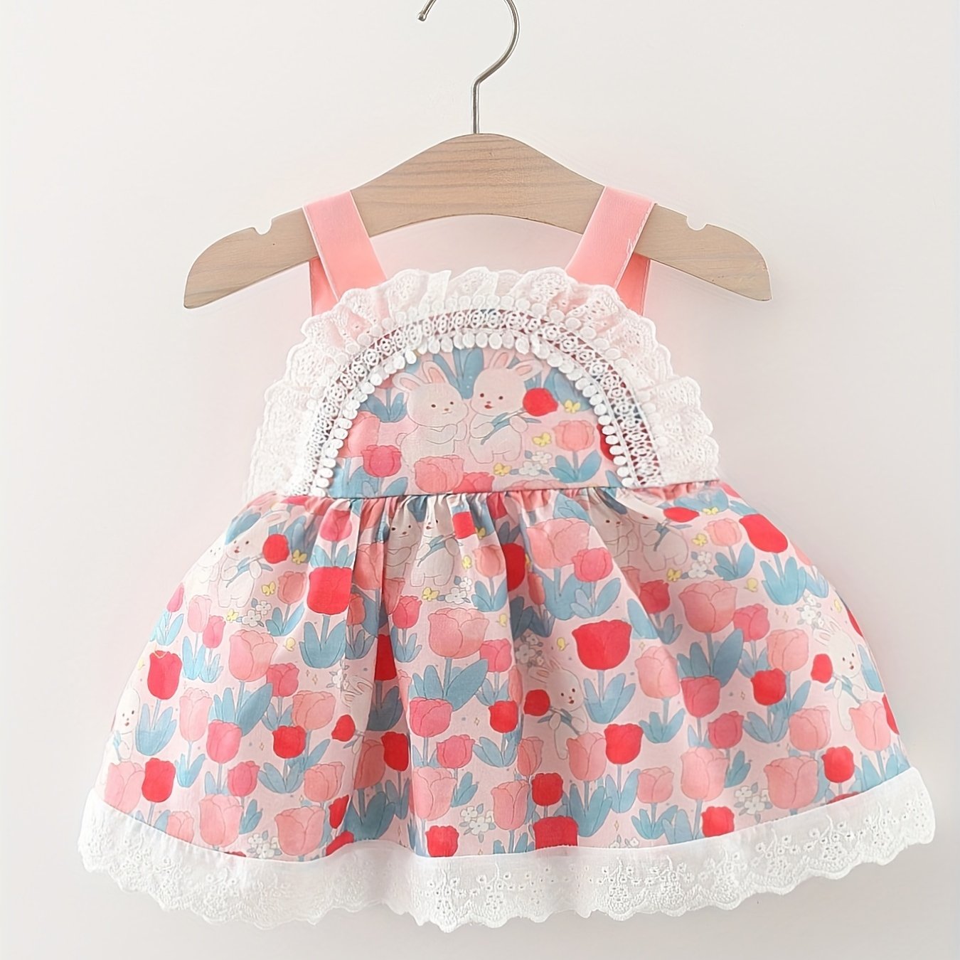 Baby Girls Rabbit Floral Cami Dress For Summer