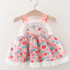 Baby Girls Rabbit Floral Cami Dress For Summer