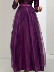 Women's Plus Glitter Sequin Long Sleeve Party Dress