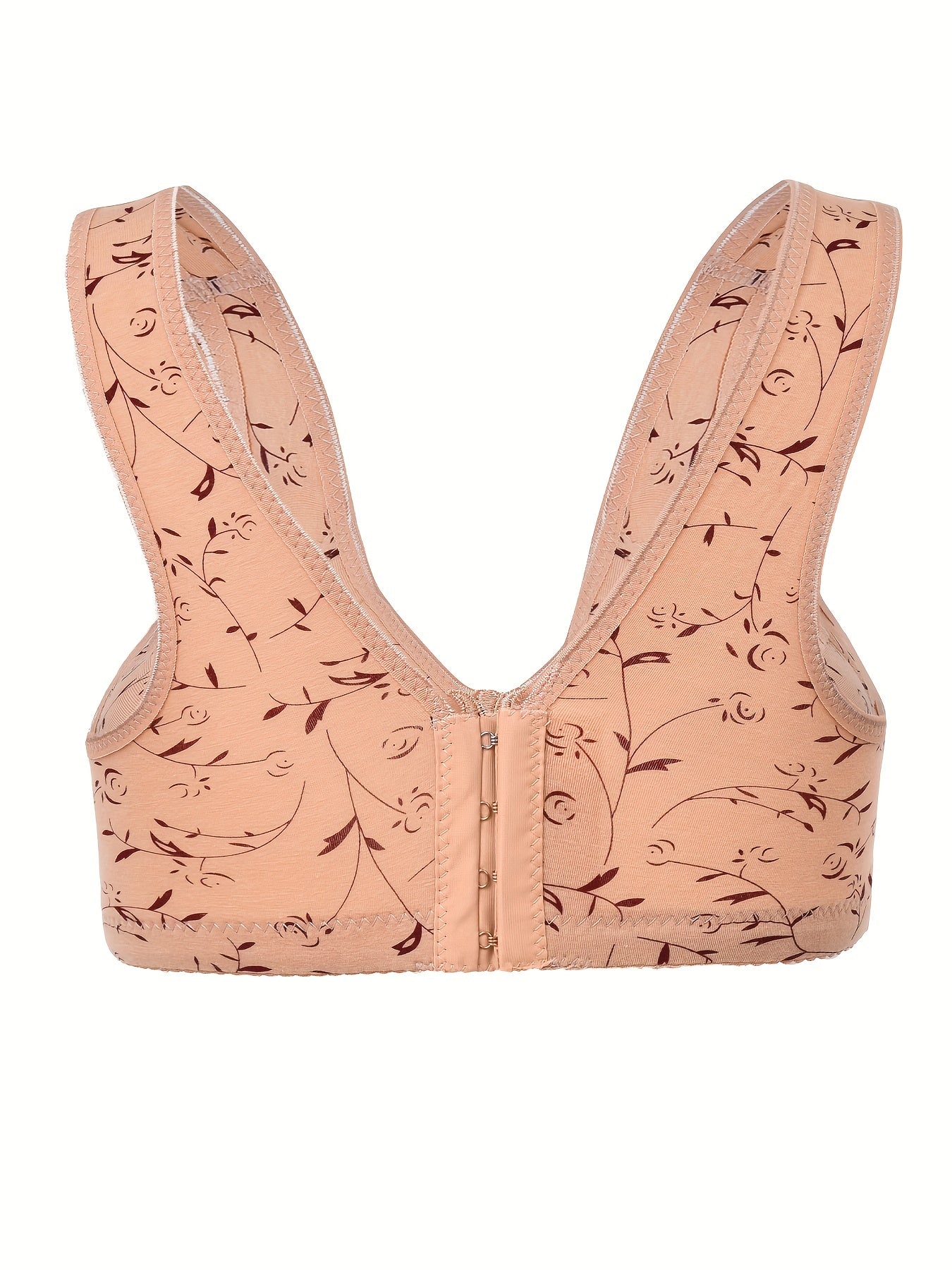 Floral Print Wireless Bras Comfy Stretchy Intimates Women's Lingerie
