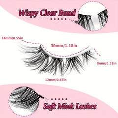 10 Pairs Short Natural Look False Eyelashes Soft Reusable