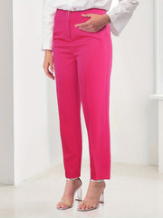 Solid Pants Long Length Work Office Pants Women's Clothing