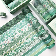 12 Rolls Combination Retro Paper Tape Hand Tent Tape Student DIY Decorative Set