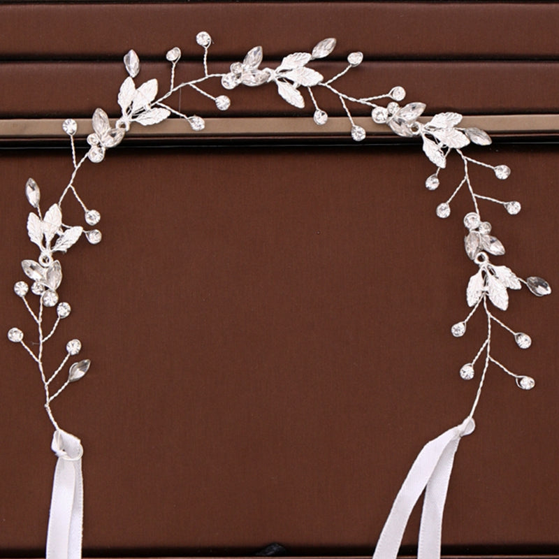 Bridal Pearl Leaves Headband Hair Accessory For Bride