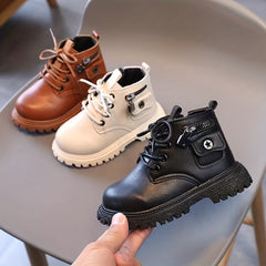 Girls' Non-Slip Ankle Boots with Zipper