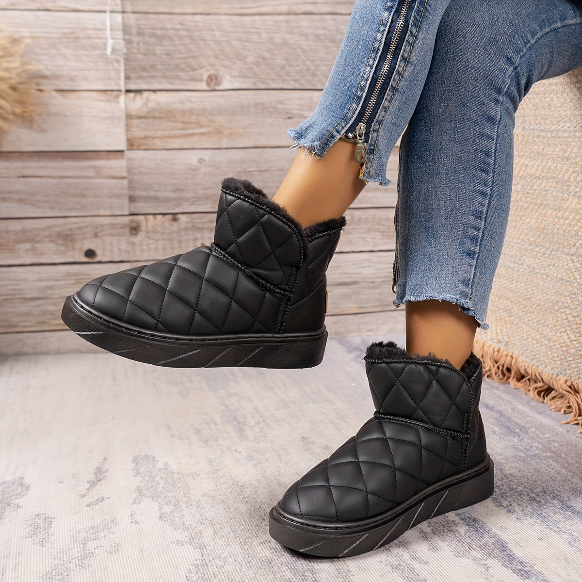 Women's Plush Lined Snow Boots Wear Resistance Non Slip Outdoor Walking Boots
