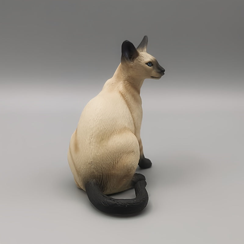 Siamese Cat Solid Desktop Ornament Simulation Animal Model Toy