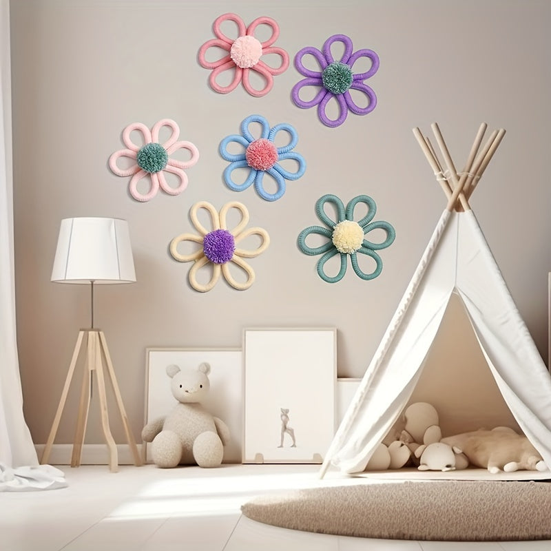 Boho Daisy Wall Hanging Macrame Decor for Nursery Bedroom