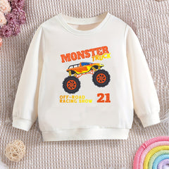 Boy's Off road & Monster Truck Print Sweatshirt