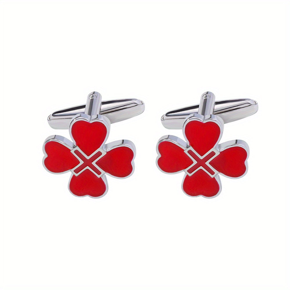 Four leaf Clover Button Cufflinks Shirt Sleeves Studs Accessories