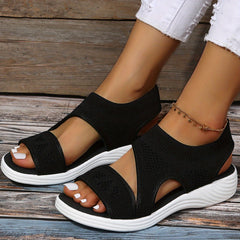 Women's Knitted Sports Sandals Comfortable Slip On Slingback Shoes