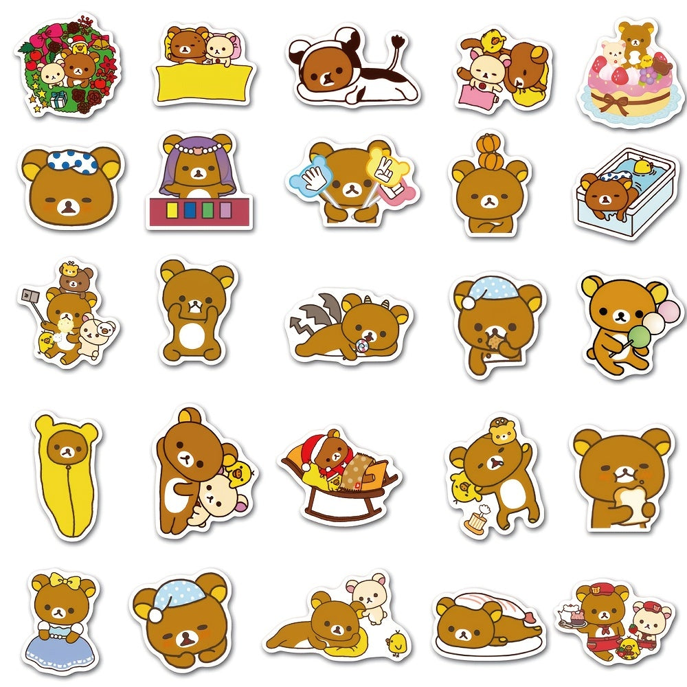 50pcs Cartoon Bear Waterproof Stickers For Adults