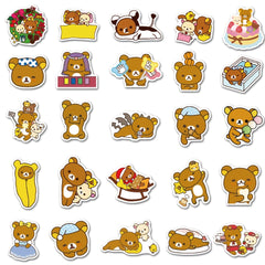 50pcs Cartoon Bear Waterproof Stickers For Adults
