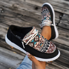 Women's Retro Floral Slip-On Skate Shoes