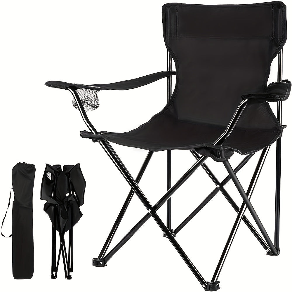 Portable Camping Chair with Bottle Holder, Folding Sports Lawn Fishing Chair