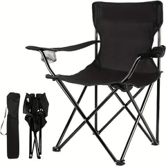 Portable Camping Chair with Bottle Holder, Folding Sports Lawn Fishing Chair