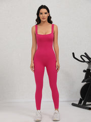 Women's Ribbed Tank Bodysuit Sleeveless Yoga Jumpsuit