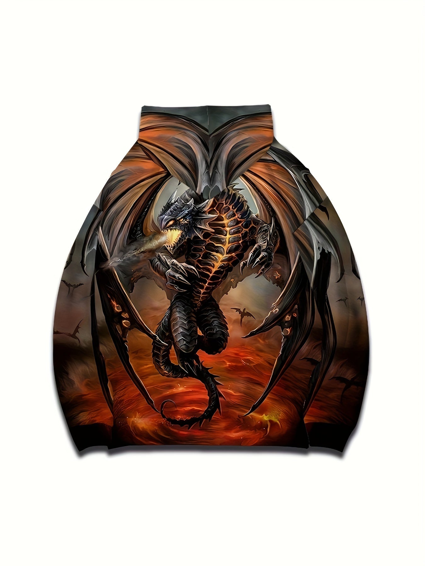 Dragon 3D Print Hoodie For Men - Graphic Pullover