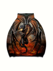 Dragon 3D Print Hoodie For Men - Graphic Pullover