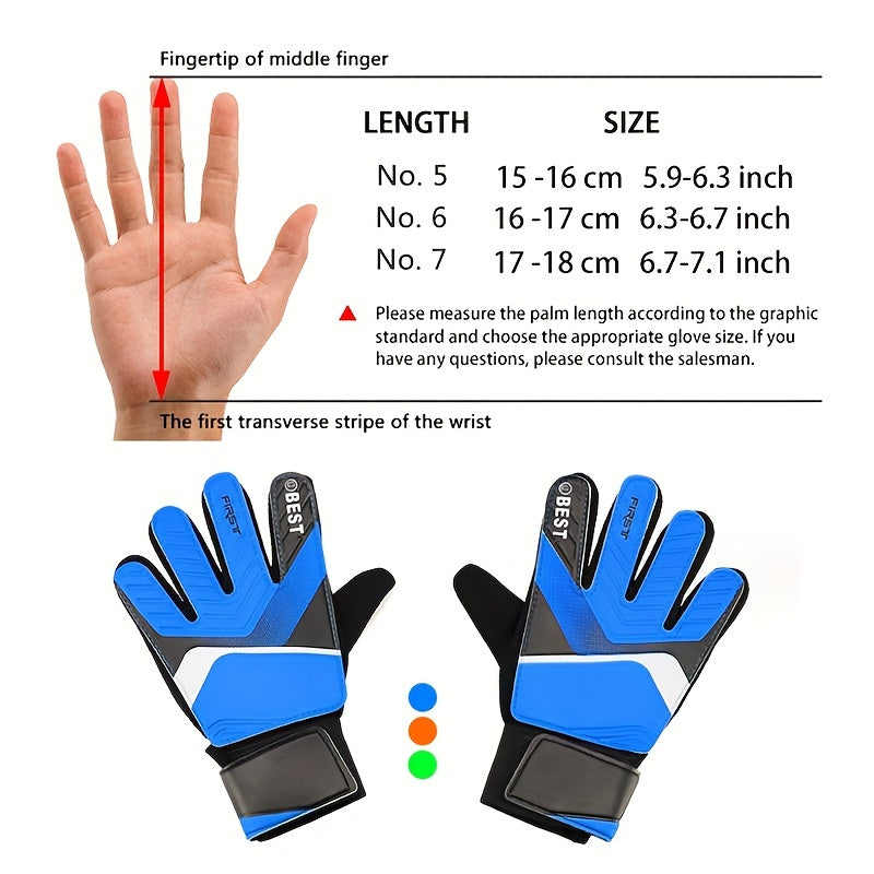 Football Goalkeeper Gloves Latex Anti Slip Finger Guard Adjustable