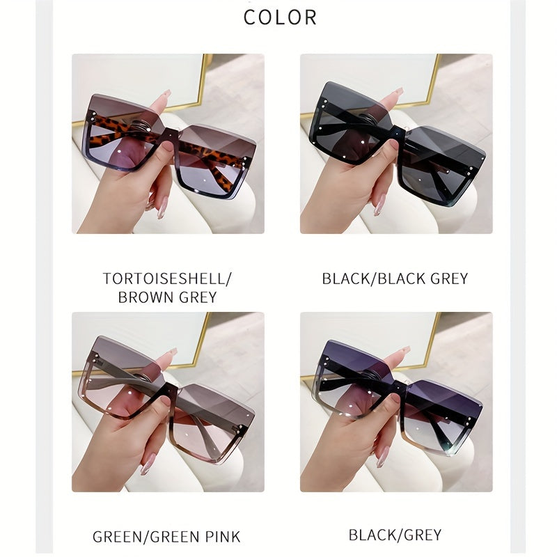 Square Rimless Sunglasses UV400 Sun Shades for Vacation