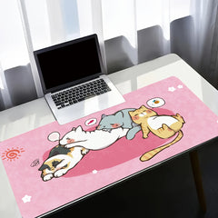 Pink Cat Large Mouse Pad Non Slip Office Desk Mat