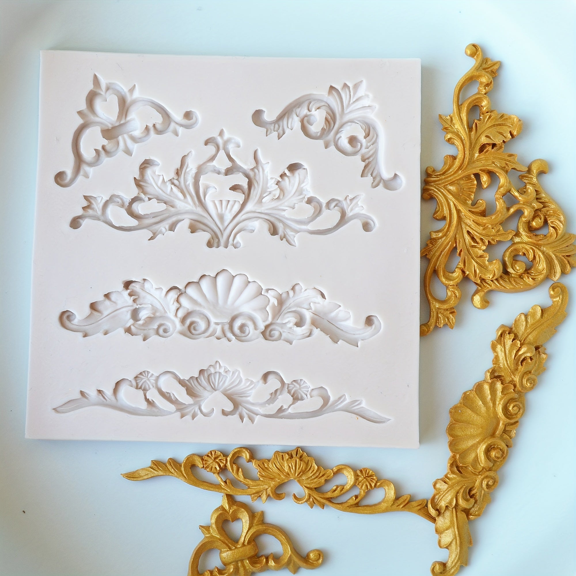 Baroque Scroll Chocolate Mold for Cake Decorating DIY Baking Kitchen Gadgets