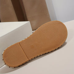 Women's Print Slide Sandals Casual Linen Platform Slippers