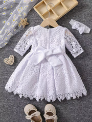 Boho Style Flower Hollow Out Little Girls Princess Dress