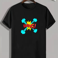 BANG Pattern Print Men's Sports T-shirt Men's Outdoor Clothes