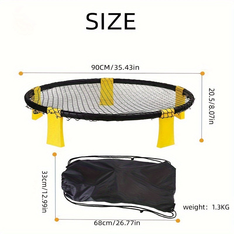 Outdoor PVC Beach Volleyball Games With Carrying Bag Roundnet Game Set