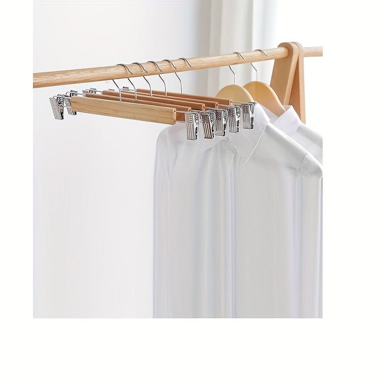 Wooden Pants Rack Underwear Clip Non-marking Pants Hanging
