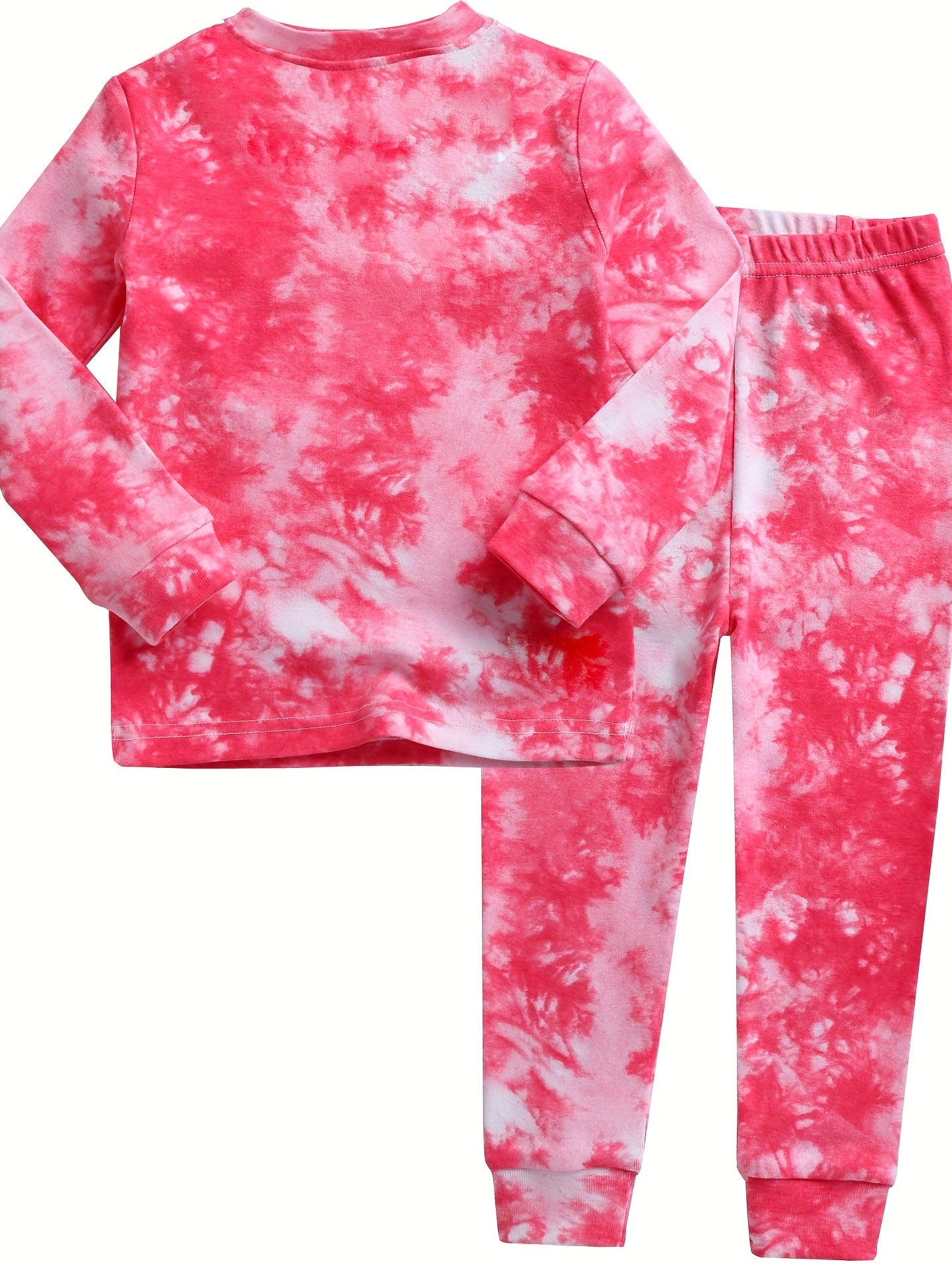 2pcs Tie Dye Kid's Pajama Set Long Sleeve Top & Pants
