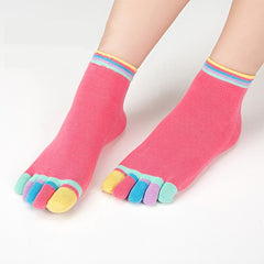 Block Stripes Yoga Socks Non Slip Grippers Low Cut Socks