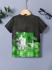 Kids Kitty Graphic Tees 3D Print Casual T-shirt